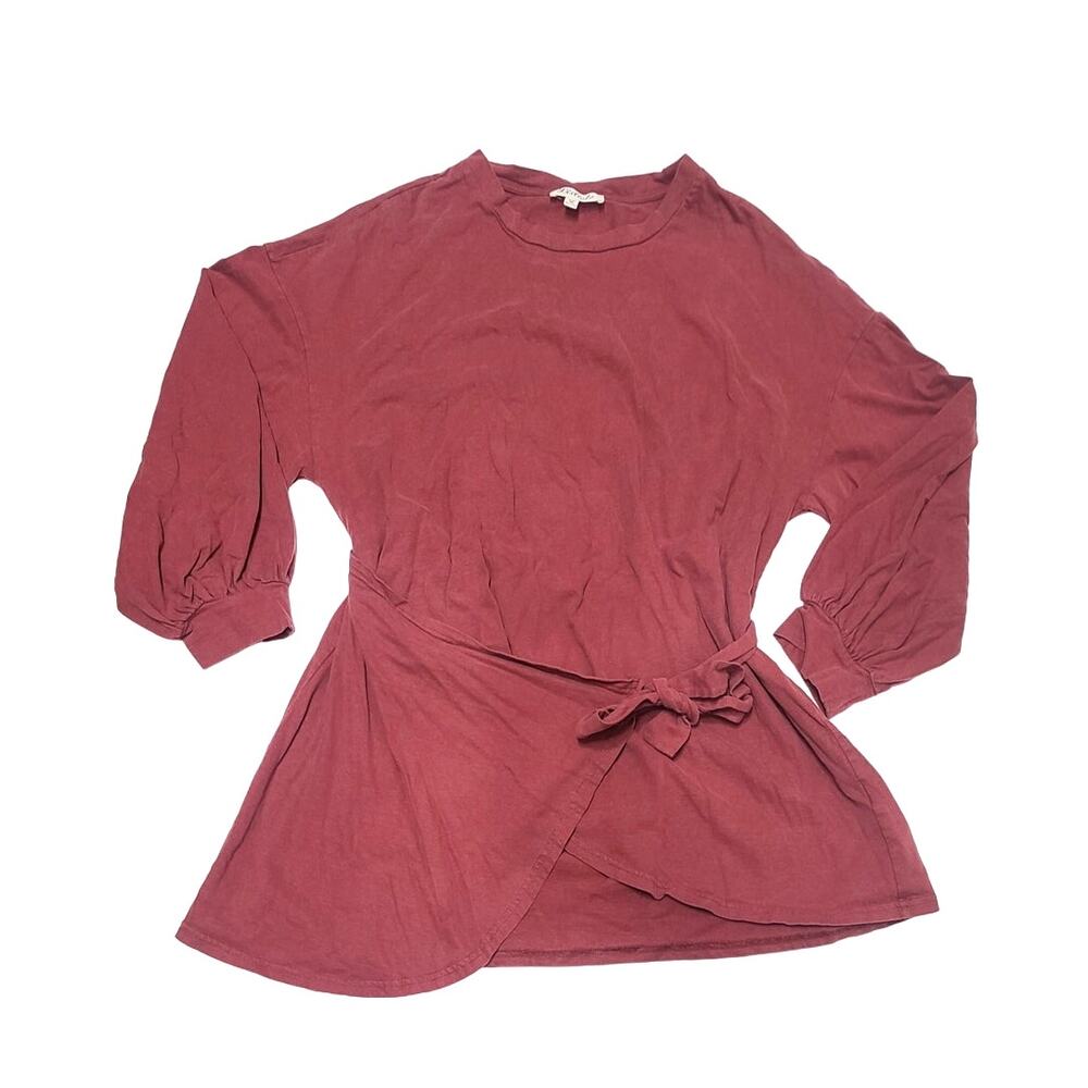 Listicle wrap blouse women's size large burnt orange